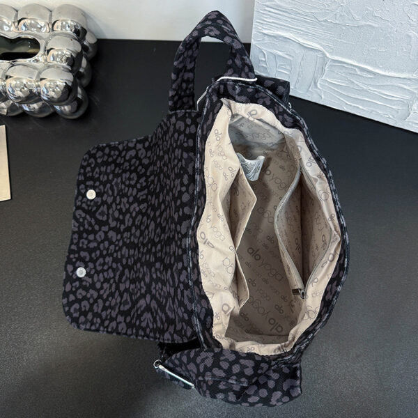 alo leopard Print Messenger bag for women, American retro casual schoolbag, canvas single-shoulder crossbody bag