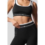 ALO Yoga set, sports vest with logo, Bra, Pilates pants