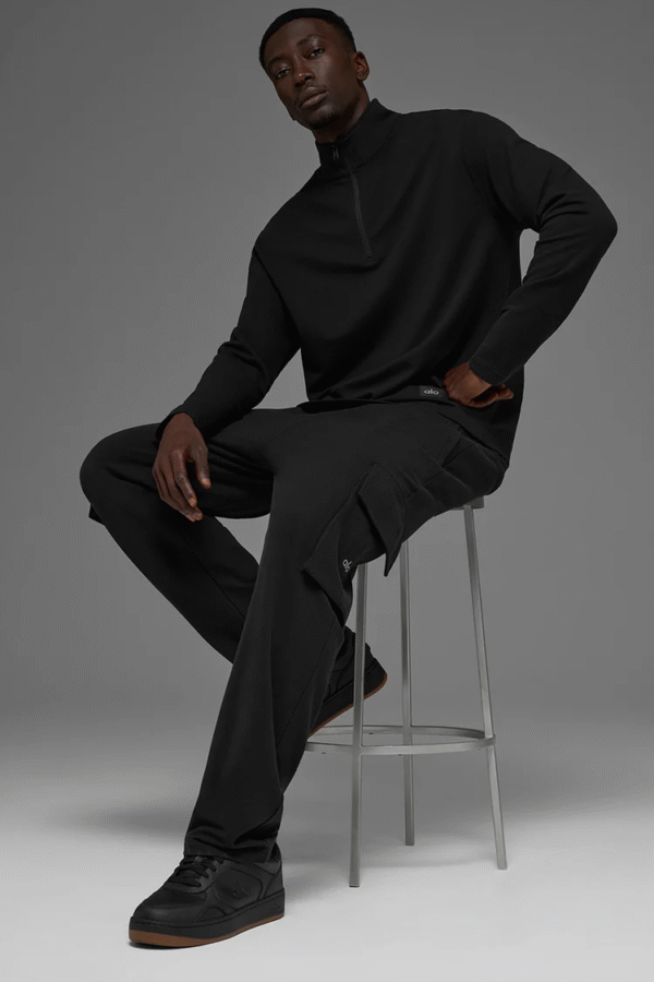 Half-zipper sweatshirt for men, loose and trendy long-sleeved sportswear for autumn and winter