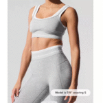 ALO Yoga set, sports vest with logo, Bra, Pilates pants