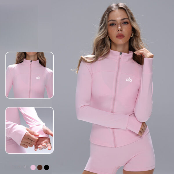 Long-sleeved thin yoga jacket, outdoor fitness wear top