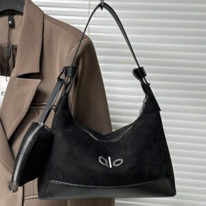 alo cross-border high-end women's single-shoulder bag new versatile and elegant underarm bag, deerskin fleece commuting dumpling bag