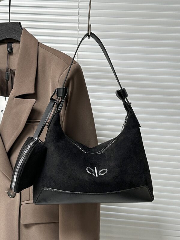 alo cross-border high-end women's single-shoulder bag new versatile and elegant underarm bag, deerskin fleece commuting dumpling bag