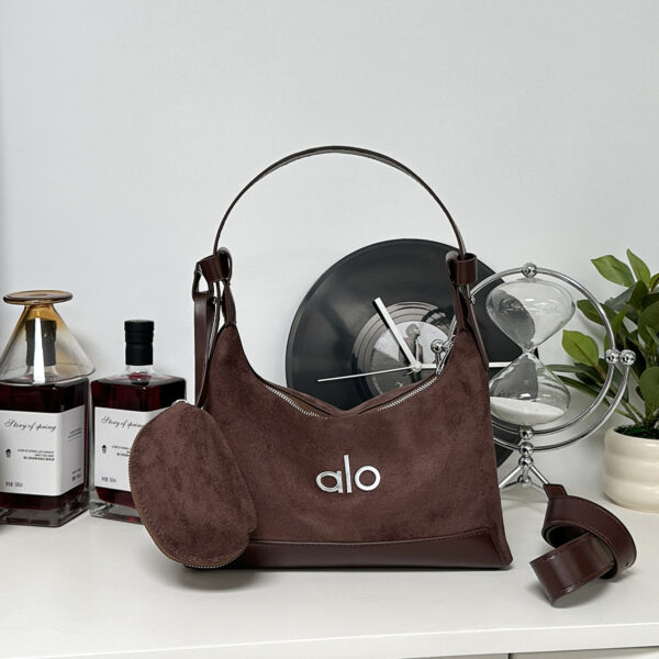 alo cross-border high-end women's single-shoulder bag new versatile and elegant underarm bag, deerskin fleece commuting dumpling bag