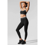 ALO Yoga set, sports vest with logo, Bra, Pilates pants