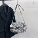 alo leopard Print Messenger bag for women, American retro casual schoolbag, canvas single-shoulder crossbody bag