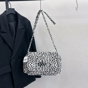 alo leopard Print Messenger bag for women, American retro casual schoolbag, canvas single-shoulder crossbody bag