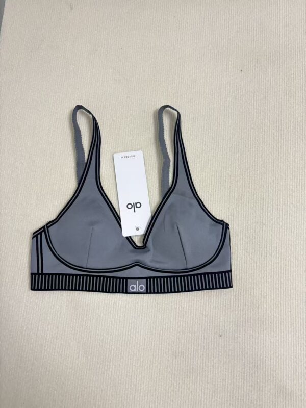 ALO yoga suit set, flocked high-elasticity sports top, tight pants, fitness training suit, lift the buttocks, high waist and tuck in the abdomen