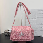 alo leopard Print Messenger bag for women, American retro casual schoolbag, canvas single-shoulder crossbody bag